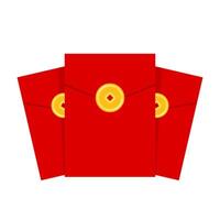 Chinese reward. Red paper pack. Envelope . Envelope stack . red pack. vector