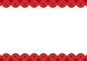 Happy Chinese new year. Chinese new year banner with circle for show product. Greeting card. China frame with lantern on red background. vector