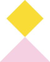 Square and Isosceles Triangle Colorful Combined Shapes vector