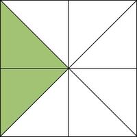 Two over Eight Square Fraction Models vector