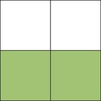 Two Quarters Square Fraction Models vector