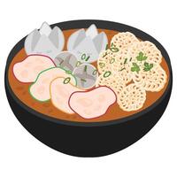 Seblak, Stir Fry Raw Crackers with Chilli, Garlic, and Cikur Aromatic Ginger vector