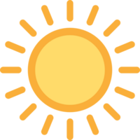 Sun flat icon. Summer pictogram. Sunlight symbol. for website design, web button, mobile app illustration png