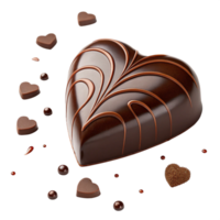 Chocolate Heart Shape isolated on Transparent background png
