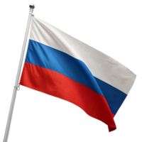 Russia Flag on Flagpole Transparent background png