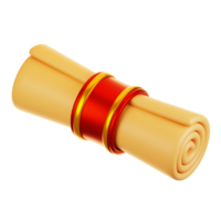 3d rendering paper scroll icon. Chinese new year icon concept png