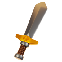 3d rendering sword icon. Game asset icon concept png