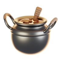 3d rendering cauldron icon. Game asset icon concept png