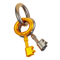3d rendering key icon. Game asset icon concept png