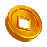 3d rendering chinese coin icon. Chinese new year icon concept png