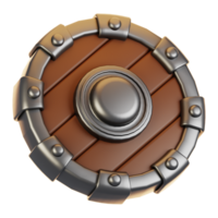 3d rendering shield icon. Game asset icon concept png