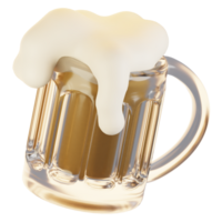 3d rendering new year icon concept. 3d render beer mug icon png