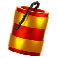3d rendering firecracker icon. Chinese new year icon concept png