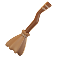 3d rendering broomstick icon. Game asset icon concept png
