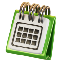 3d rendering new year icon concept. 3d render calendar icon png