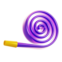 3d rendering new year icon concept. 3d render whistle icon png