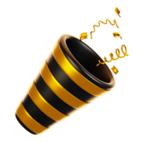 3d rendering new year icon concept. 3d render confetti icon png