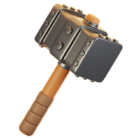 3d rendering hammer icon. Game asset icon concept png