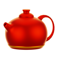 3d rendering teapot icon. Chinese new year icon concept png
