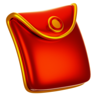 3d rendering chinese envelope icon. Chinese new year icon concept png