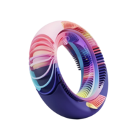 A ring with a rainbow colored design on it png