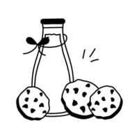 Get this amazing icon of cookie milk in trendy style vector