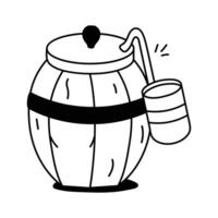 Barrel used for storing or transporting bulk milk vector