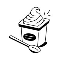 Yogurt cup with spoon design, great for breakfast vector