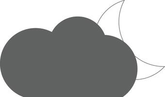 A black and white drawing of a black and white Moon and Cloude vector