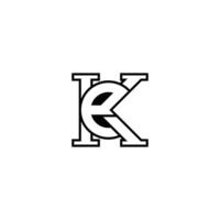 Alphabet Initials logo KE, EK, K and E vector