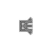 Elegant Alphabet Monogram KE EK Logo with Abstract Design vector