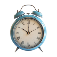 Retro Blue Alarm Clock with Twin Bells png