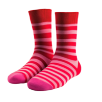 A pair of red and pink striped socks png