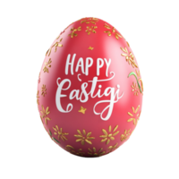 A red egg with the word happy easter on it png