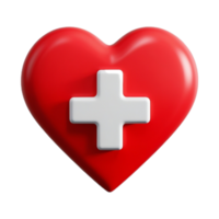 Red Heart And White Plus Sign Isolated On Transparent Background Symbolizing Care png