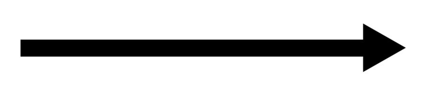 Isolated bold black arrow pointing to the right. Clean minimalist design. Indicates direction, movement, or progress. png