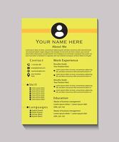 Two-Column Resume Template with Structured Layout vector