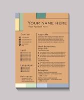 Creative Professional Resume Template with Abstract Colorful Design vector
