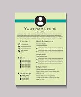 Clean and Minimalist CV Design for Job Applications vector