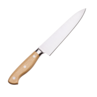 sharp kitchen knife with wooden handle, perfect for slicing and dicing ingredients. This essential tool combines functionality and style, making it must have for any chef png