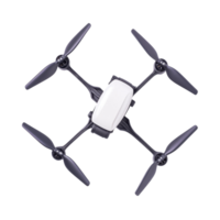 sleek drone with four black propellers and white body, designed for aerial photography and exploration. Its compact design makes it ideal for various outdoor activities png