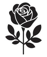 Clean and Simple Black Flower Symbol vector