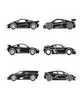 Minimal Black Solid Icons Showcasing Unique Convertible Models vector