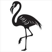 Abstract Black Flamingo Design vector