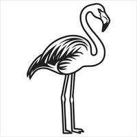 Black Flamingo in Artistic Pose vector