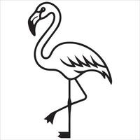 Black Flamingo in a Tranquil Pose vector