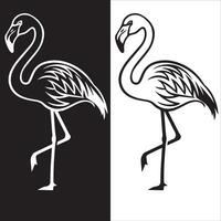Black Flamingo Design with Long Legs vector