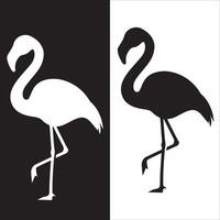 Flamingo in Black with Graceful Movement vector