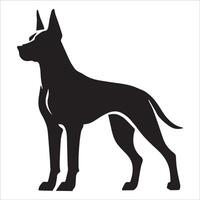 Alert Dog Silhouette with Pointed Ears vector