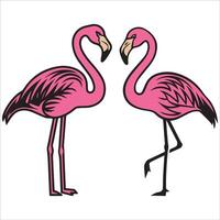 Flamingo Silhouette with One Leg in the Air vector